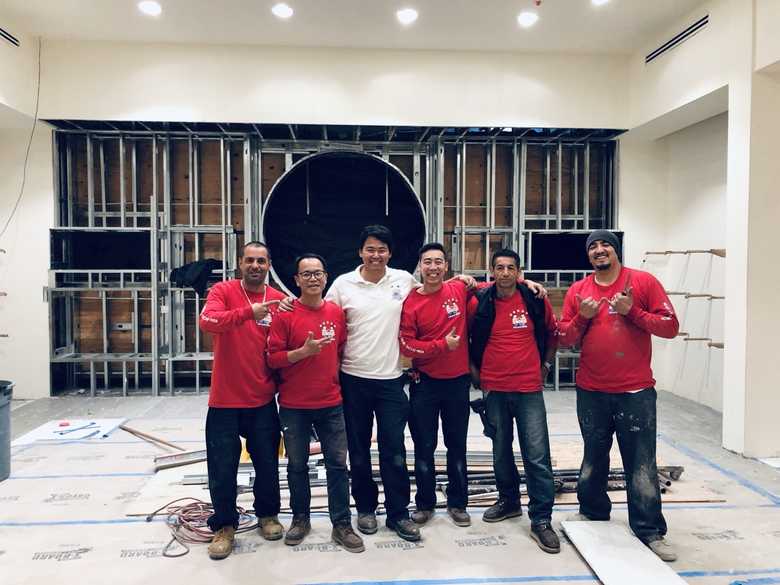 Commercial buildout crew