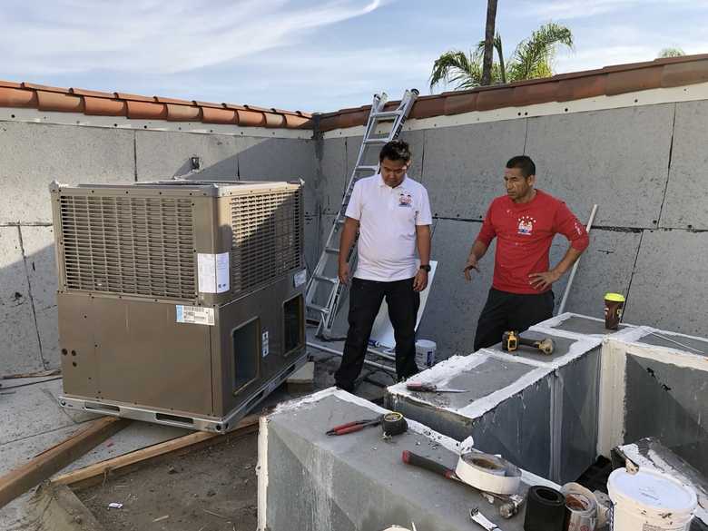Rooftop installation crew