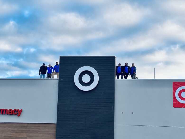 Rooftop crew at a retail project
