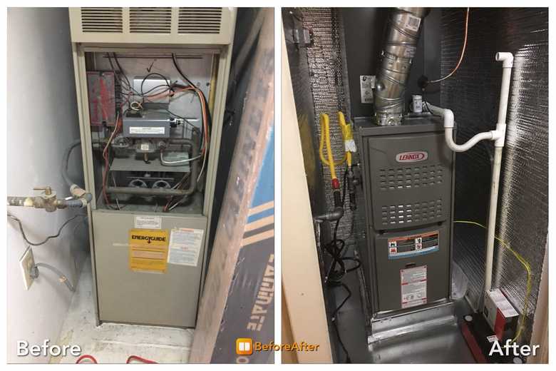 Before and after: indoor heating system